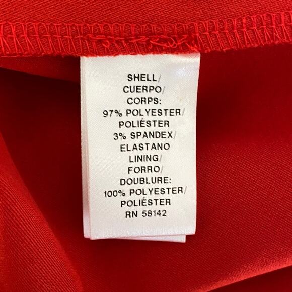 Donna Morgan Dress Red Short Sleeve Flutter Cap Top Size 8 New With Tags - Picture 6 of 11